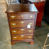 Small Chest Of Drawers In Mahogany And Burl Wood 20"W x 16"D x 31"T
