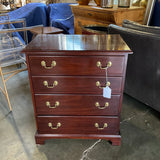 Small Mahogany Chest Of Drawers With Brass Handles 26"W c 16"D x 30.5"H