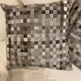 Pair Of Urban Equestrian Woven Cowhide Pillows 22" x 22"