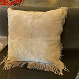Single Urban Equestrian Suede Fringe Pillow 22" x 22"