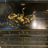 English Chinoiserie Style Secretary Bookcase With fitted Interior 40" at widest x 22.5 at deepest x 95" to top finial
