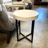 West Elm Bone Inlay Accent Table 17"Diam x 22"H