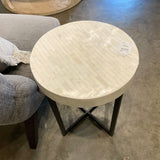 West Elm Bone Inlay Accent Table 17"Diam x 22"H