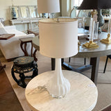 White Glass Gourd Lamp 31.' Tall to Finial x 10"Diam
