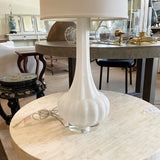 White Glass Gourd Lamp 31.' Tall to Finial x 10"Diam