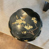 Chinese Black Lacquered Garden Stool 18" W X 18" H