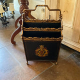 Hollywood Regency Style Magazine Rack 12"" W X 22" T