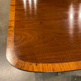 Pedestal Dining Table In Mahogany By George Shulte 101" L with leaf x 80:L No Leaf x 46"W x 29.5"H