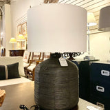 Large Black Wire Lamp 28"To Finial x 13"Diam