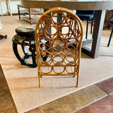 Vintage Bamboo and Rattan Arch Wine Rack 28" T X 15" W