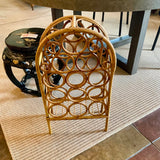 Vintage Bamboo and Rattan Arch Wine Rack 28" T X 15" W