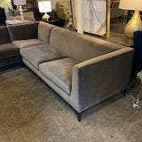Room And Board L Shape Sofa In Mink Velvet Fabric 107"L x 23"D x103"L x 28.5" H