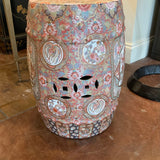 Antique Chinese Famille Rose Garden Seat 19"T x 14"Diam