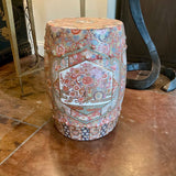 Antique Chinese Famille Rose Garden Seat 19"T x 14"Diam