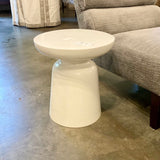 White Side Table 14.75 D X 17.5" T
