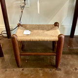 Small Vintage Handmade Rush Foot Stool 14" W X 11" D X 12" T