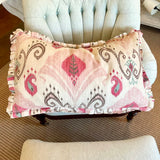 King Pillow Sham in Ikat Pattern 34" W X 24" L