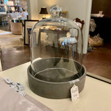Large Glass Cloche With Tray 13"Diam x 17" H