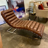 Restoration Hardware Oviedo Leather Lounge Chair 24"W x 62"L x 34"H