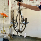 Iron Chandelier with Crystal Drops 24"T x 16"W