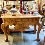 Antique Carved Wood Console Table 53"L x 20"D x 36"T