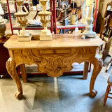 Antique Carved Wood Console Table 53"L x 20"D x 36"T