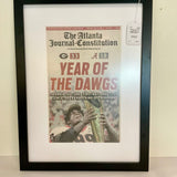Framed Print, 2022 UGA State Championship AJC 18"W x 24.5"T