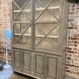 Painted Hutch With Glass Doors 64"W x 18.5"D x 96"T