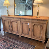 Antique19th Cent French Credenza In Carved Oak 98"L x 23.5"D x 34.5"H
