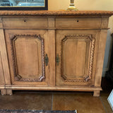 Antique19th Cent French Credenza In Carved Oak 98"L x 23.5"D x 34.5"H