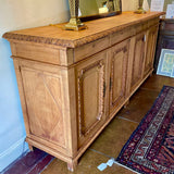Antique19th Cent French Credenza In Carved Oak 98"L x 23.5"D x 34.5"H