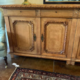 Antique19th Cent French Credenza In Carved Oak 98"L x 23.5"D x 34.5"H