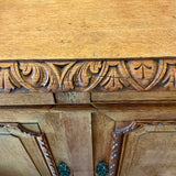 Antique19th Cent French Credenza In Carved Oak 98"L x 23.5"D x 34.5"H
