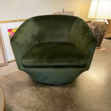 Green Velvet Swivel Chair 30"W x 27"D x 27" T