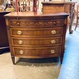 Small Antique Mahogany Chest Of Drawers With Inlay Design 32"L x 17"D x 30"H