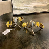 Pair Of Michael Aram Ginko Butterfly Candlesticks 8.5"L