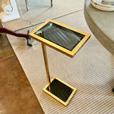 Cocktail Table Gold Wash And Smokey Glass 8" x 12" x 28"