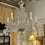 Preciosa Lustry 6-Light Crystal Chandelier 26"T Fixture x 40"T (with Chain) x 24" Diam