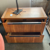 As-Is Knoll Style Walnut File Cabinet (Missing Key Does Not Lock) 40"W x 20"D x 27.5"T