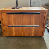 As-Is Knoll Style Walnut File Cabinet (Missing Key Does Not Lock) 40"W x 20"D x 27.5"T