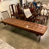 Regina Andrews Tufted Gallery Leather Bench 78"W x 19"D x 19"T