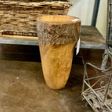 Carved Mango Wood Vessel 8.5" W 16"H