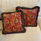 Pair of Waverley Chinoiserie Style Pillows 15" W X 15" T