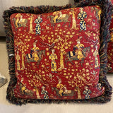 Pair of Waverley Chinoiserie Style Pillows 15" W X 15" T