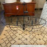 Large Black Wrought Iron Chandelier 43" D X 28" T