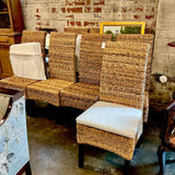 Set of 8 Banana Leaf Dining Chairs w/ Cushions 41"T x 19"D x 18"W