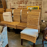 Set of 8 Banana Leaf Dining Chairs w/ Cushions 41"T x 19"D x 18"W