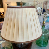 Very Large Glazed Urn Lamp w/ Custom Shade 36"T x 22"Diam