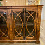 Long Glass Door Credenza 99"l x 17.5"D x 43.5"T