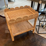 Serena And Lily "Scallop" Rattan Side Table 25" x 18" x 25.5"H